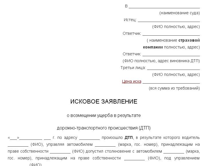 Составление искового заявления